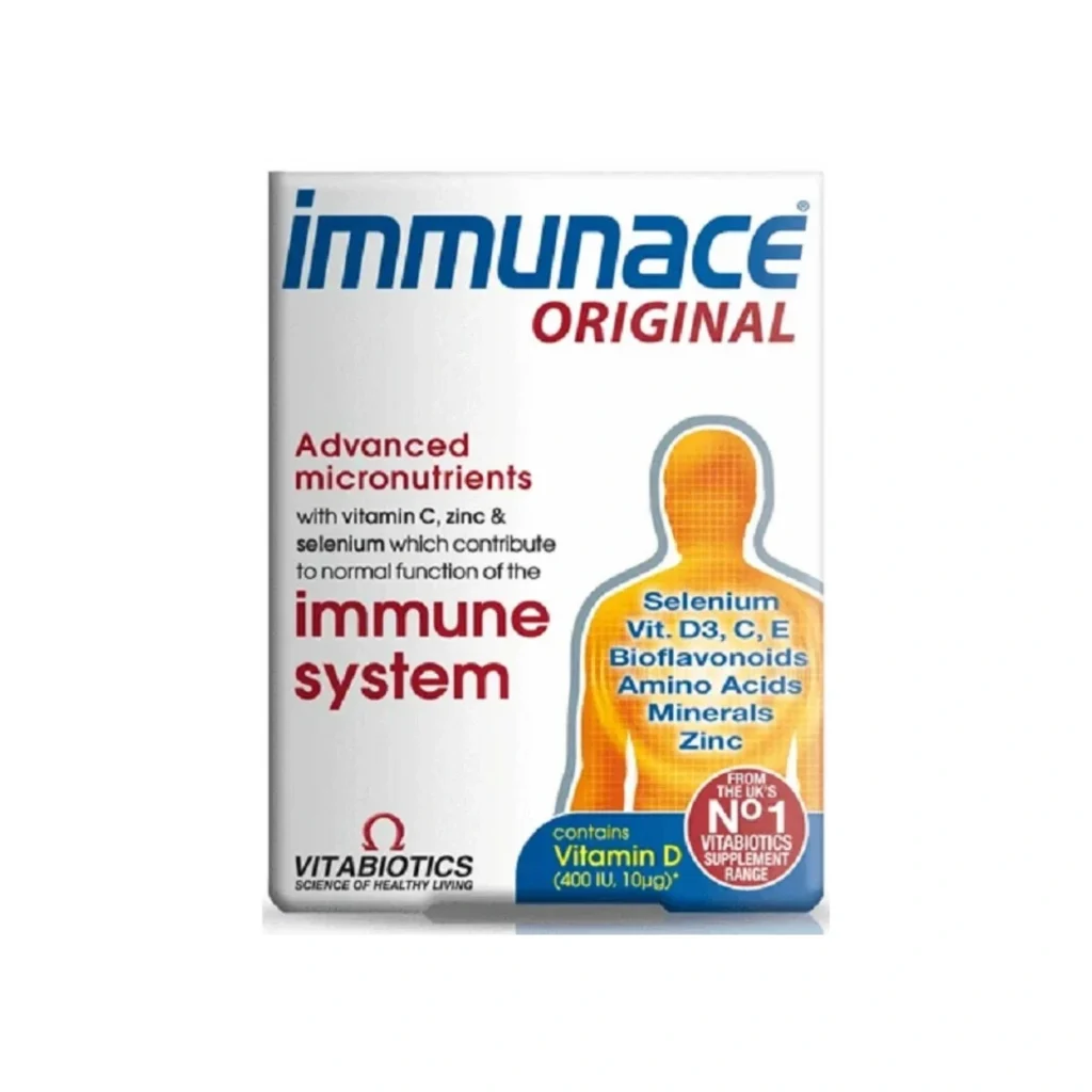 Vitabiotics Immunace Original Immune Support | 24 Micronutrients with Vitamin C, Zinc, Selenium & Vitamin D3 1000iu & Antioxidant Protection of Cells | 30 Tablets