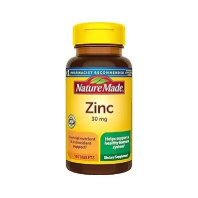 Nature Made Zinc 30 mg, Dietary Supplement for Immune Health and Antioxidant Support, 100 Tablets, 100 Day Supply