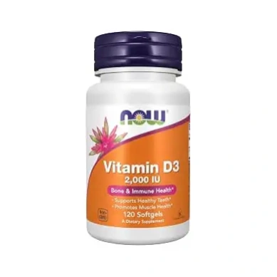 Now Foods Vitamin D3 2000 IU | Highly Absorbable Dietary Supplement for Bone Health & Immune Support & Healthy Teeth & Muscle Function | 120 Softgels