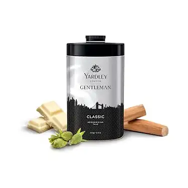 Yardley Gentleman Classic Deodorizing Talc - 250g | Fresh Woody Scent For Men | Masculine Fragrance