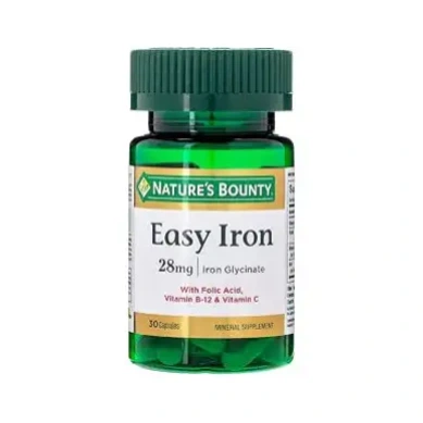 Nature's Bounty Easy Iron, 28 Mg, 30 Capsules