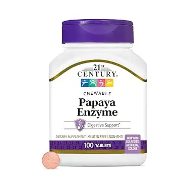 قرص تقویت گوارش پاپایا ۱۰۰ عددی ۲۱سنچری 21st Century Papaya Enzyme 100 Chewable Tablets