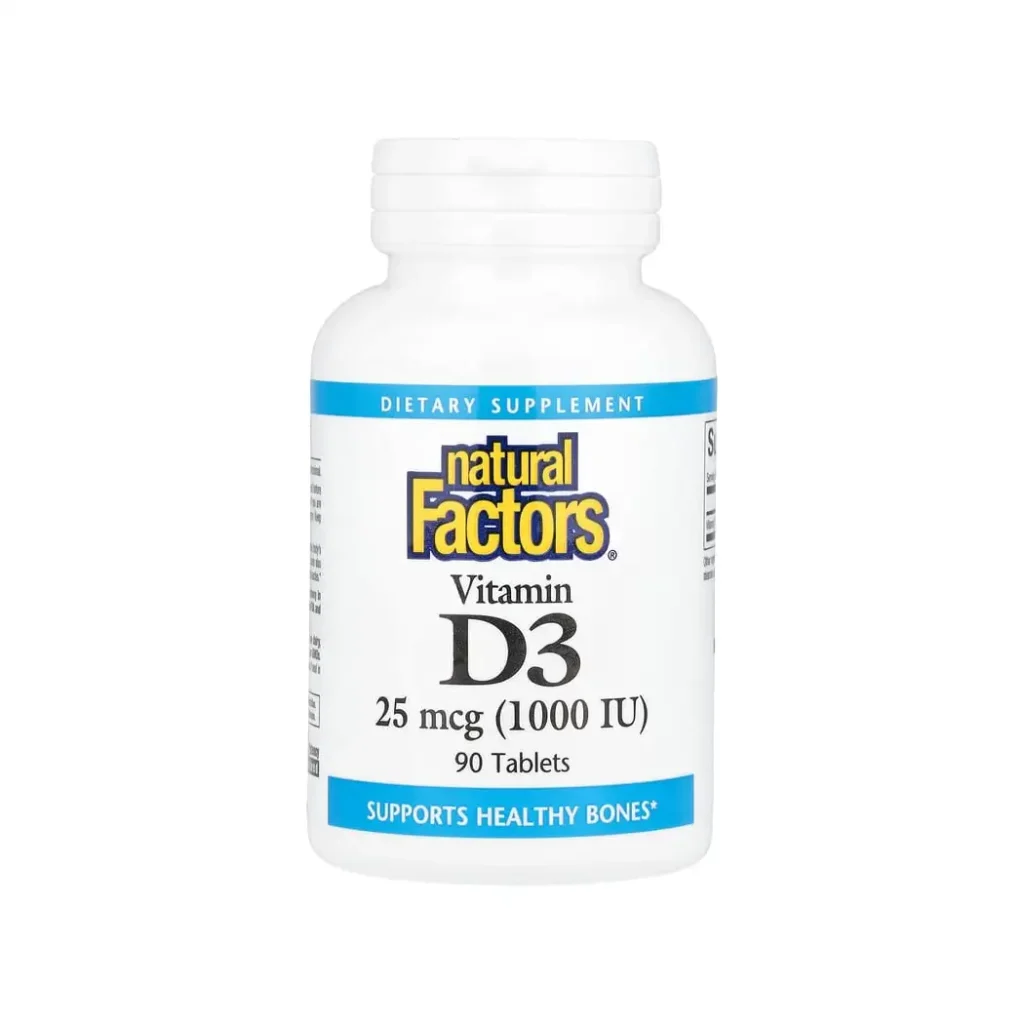 قرص ویتامین دی۱۰۰۰ ، ۹۰ عددی Natural Factors Vitamin D3, 25 MCG (1,000 IU) 90 Tablets