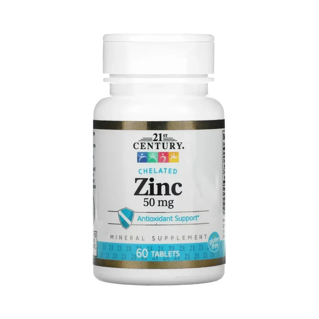 قرص زینک ۵۰ میلیگ گرم ۶۰ عددی ۲۱ سنچری 21st Century Zinc 50Mg 60 Tablets